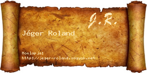 Jéger Roland névjegykártya